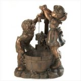 Bronze Look Children Fun And Play Water Garden Water Fountain: Weathered finish adds instant antique appeal.