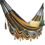 Deluxe Mayan Hammock Tropic Blue-Green-Yellow Stripe:Weight Capacity: 400 lbs.