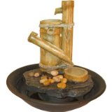 Alpine Eternity Bamboo Slide Tabletop Water Fountain:Fountain's gently flowing waters provide a calming effect.