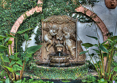Wall water fountains, wall mounted water fountains,Garden fountain against the wall.