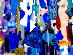  Blue glass wind with different shapes.Glass wind chimes, Unique wind chimes.