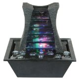 ORE International Indoor Square Table Fountain, 8-1/4-Inch:Dark stone color with textured finish.