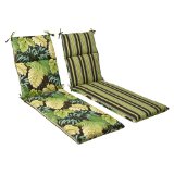 Pillow Perfect Outdoor Reversible Chaise Lounge Cushion,100-Percent polyester fiber.