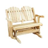 Rustic Natural Cedar Loveseat Glider:Can be painted, stained or left to wether.