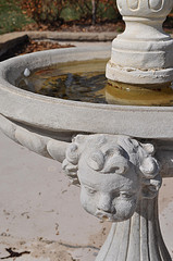 Concrete water fountains, garden fountains,bowl fountain with small head on side.