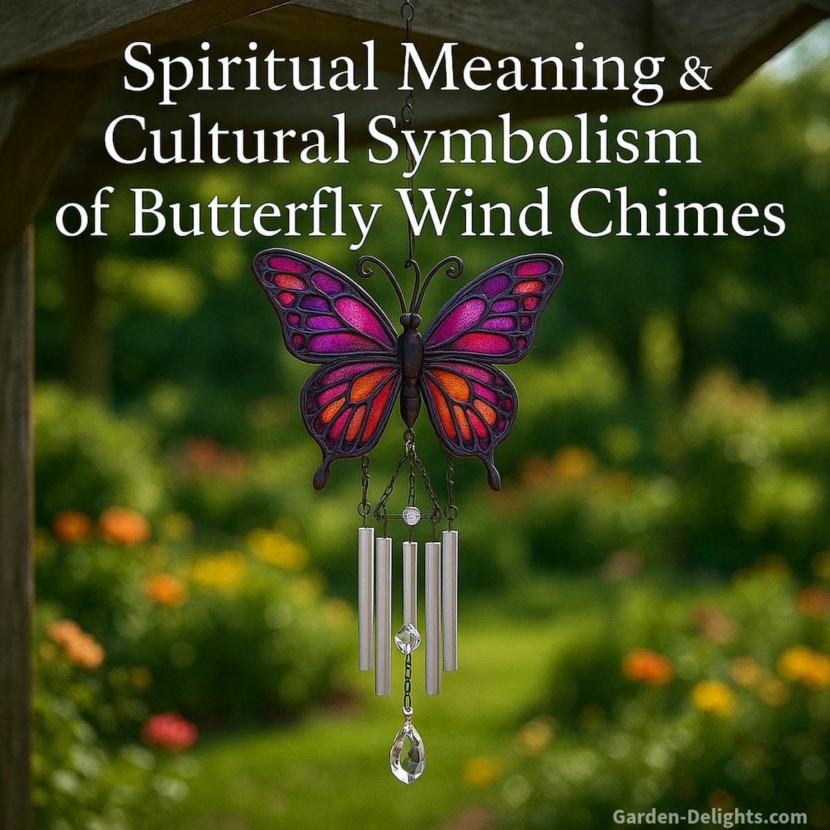 butterfly wind chimes symbolic retreat with soft glow