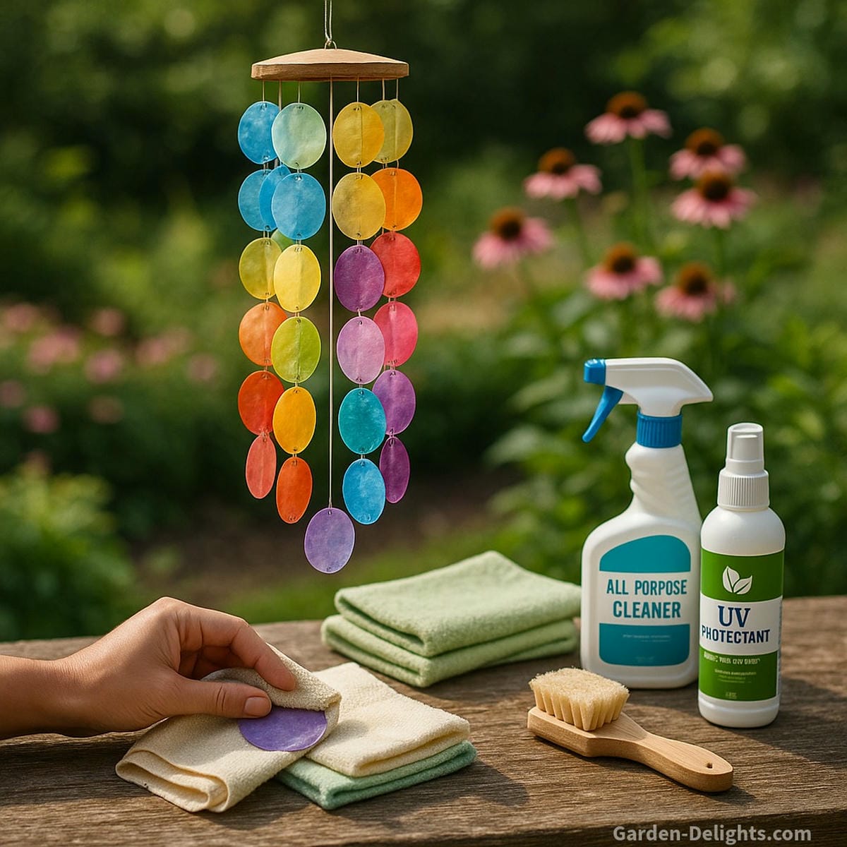 cleaning capiz wind chimes to maintain sound clarity