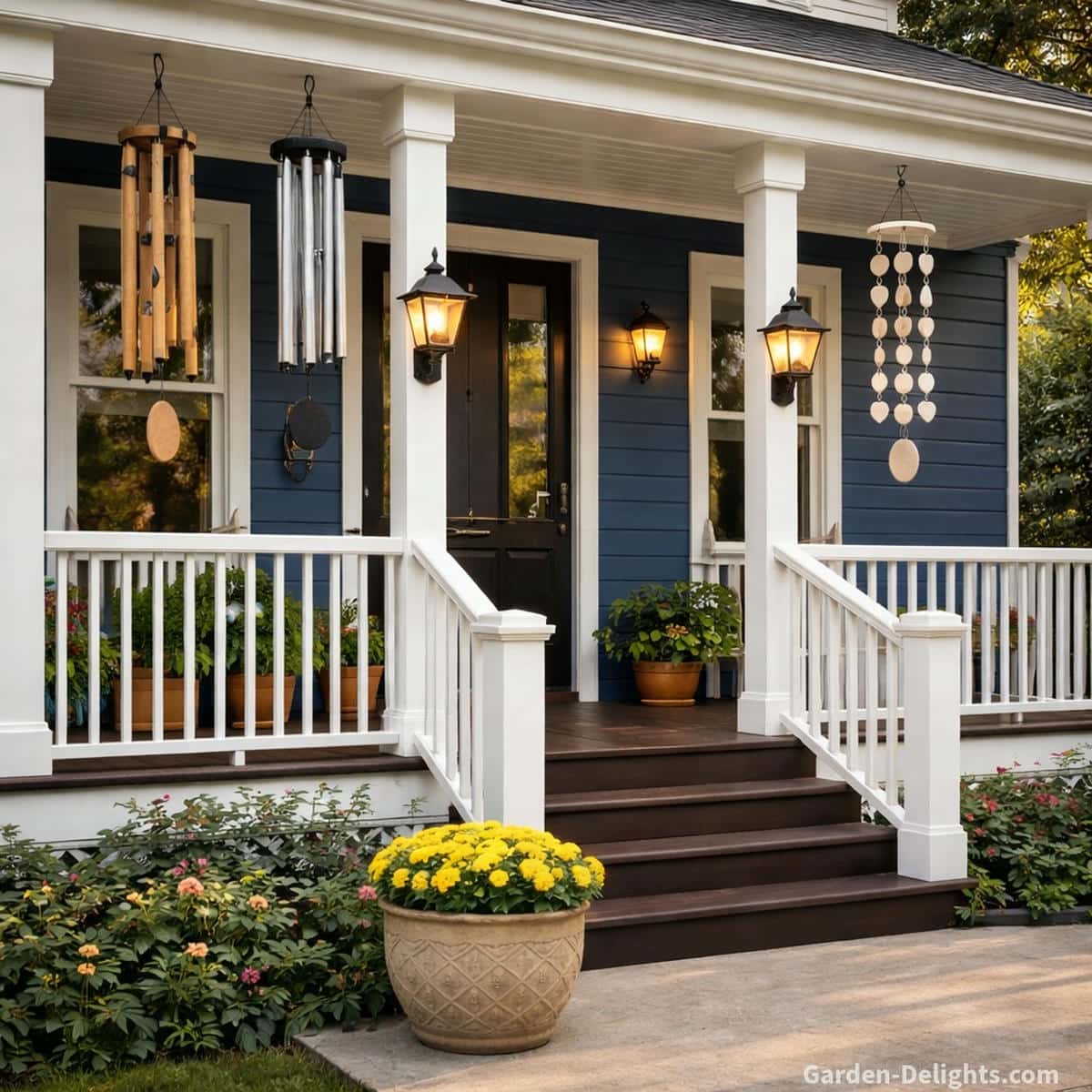 feng shui wind chime direction placement on porch