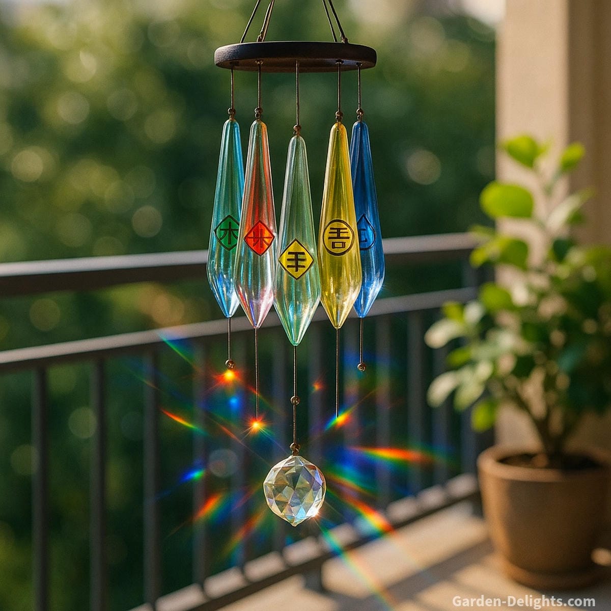 feng shui glass wind chimes
