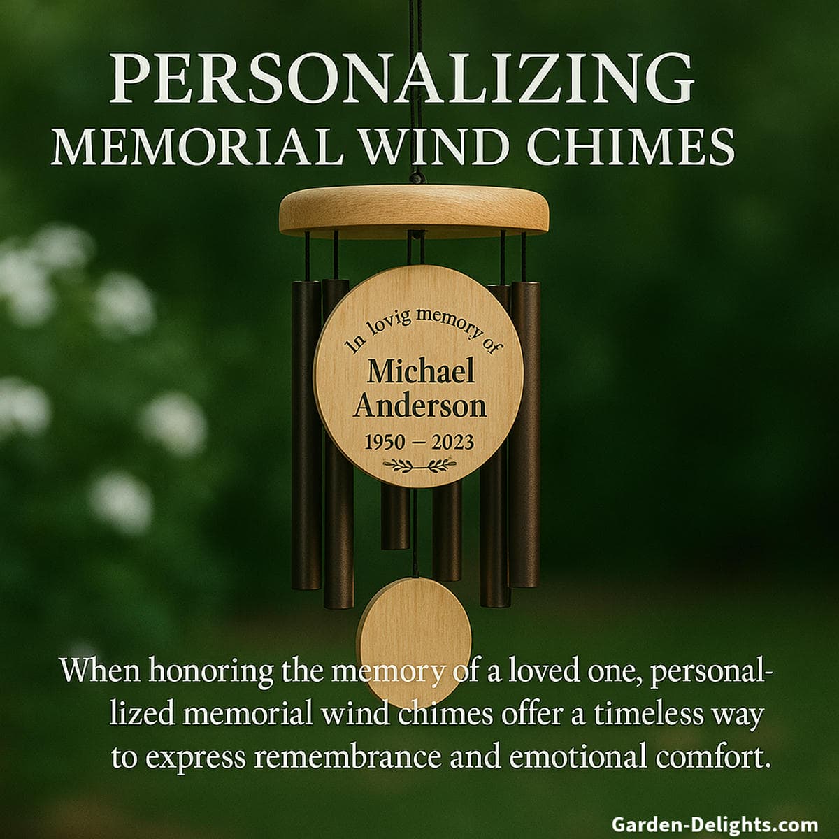personalized memorial wind chimes