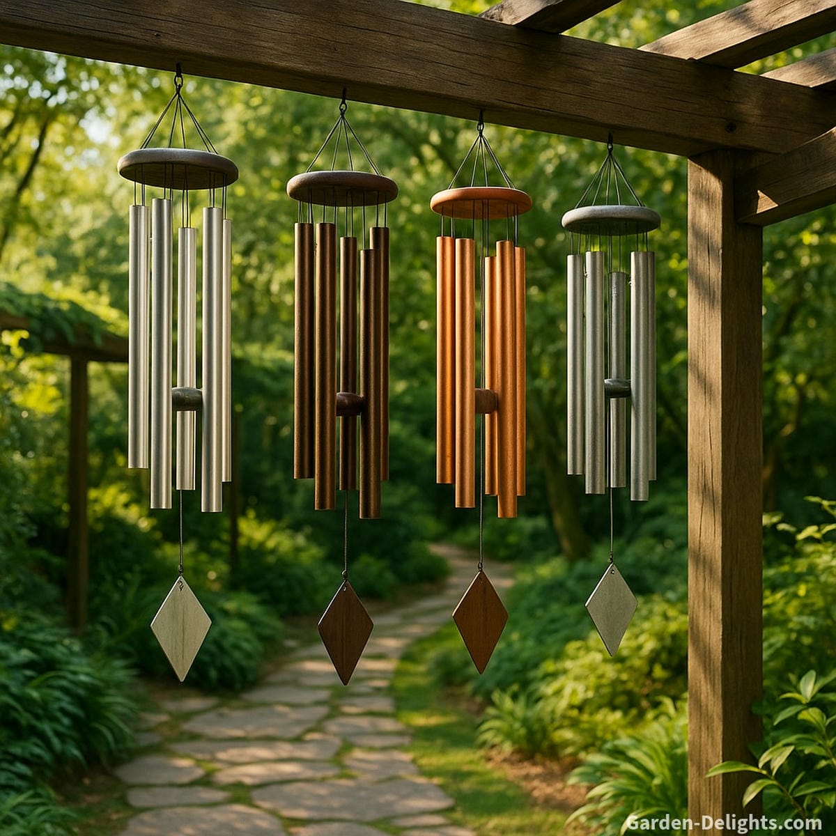 metal wind chimes pergola placement