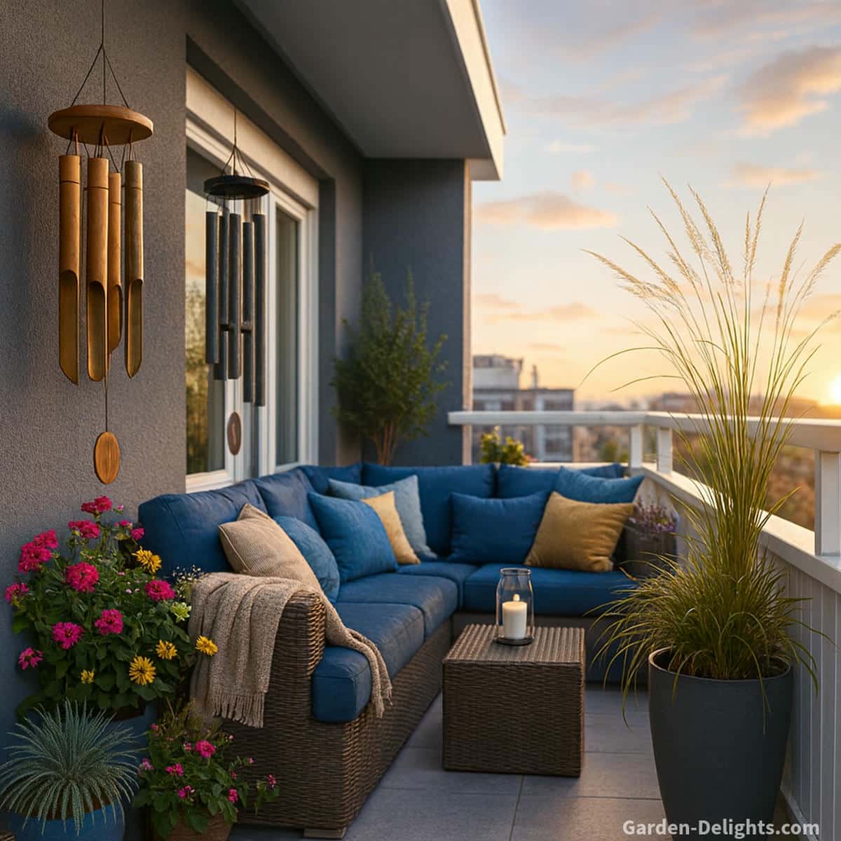 quiet balcony wind chimes placement