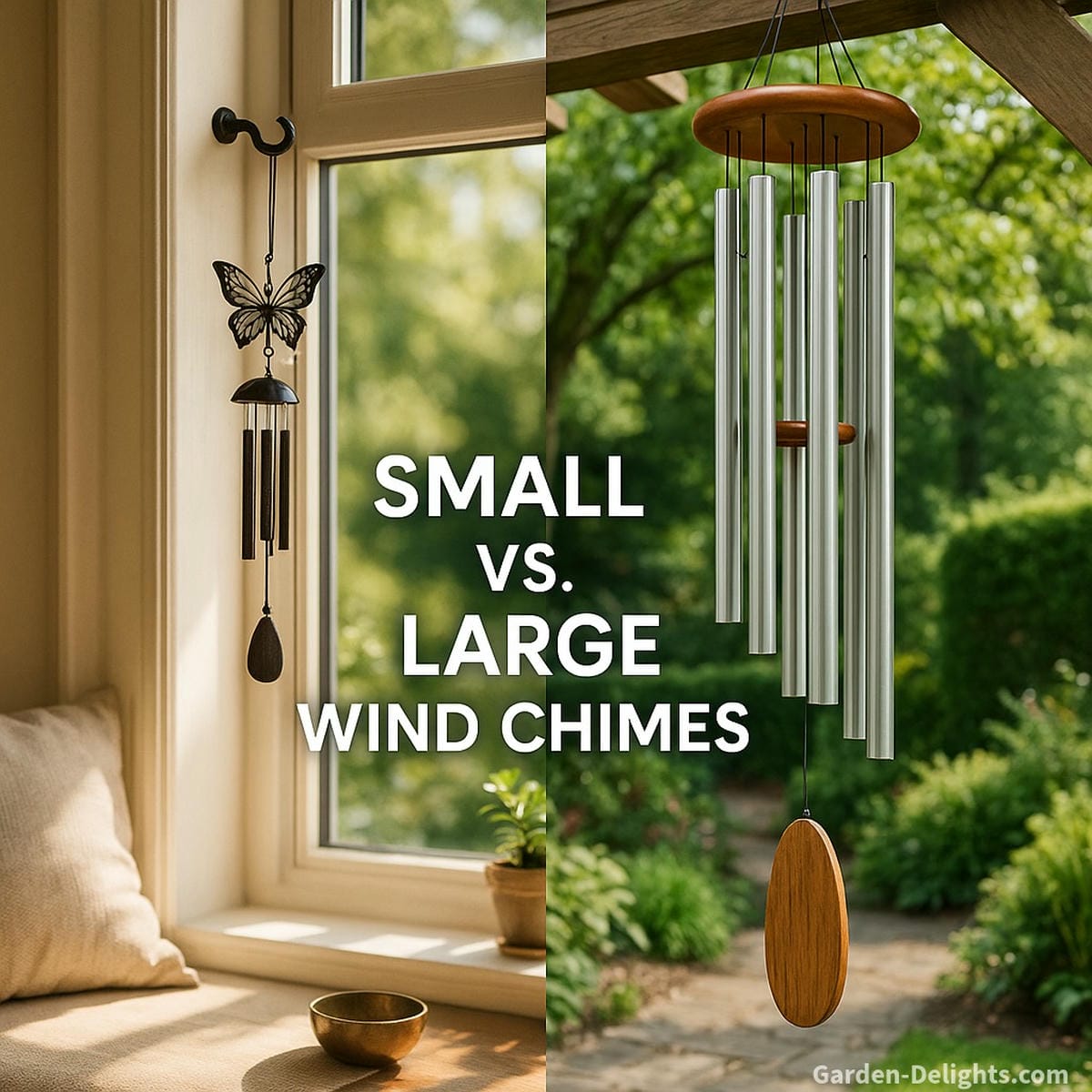 small vs large wind chimes comparison