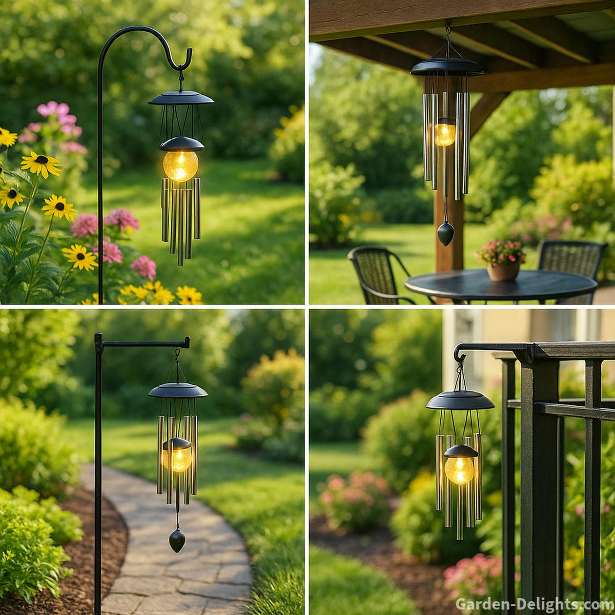 solar wind chime mounting