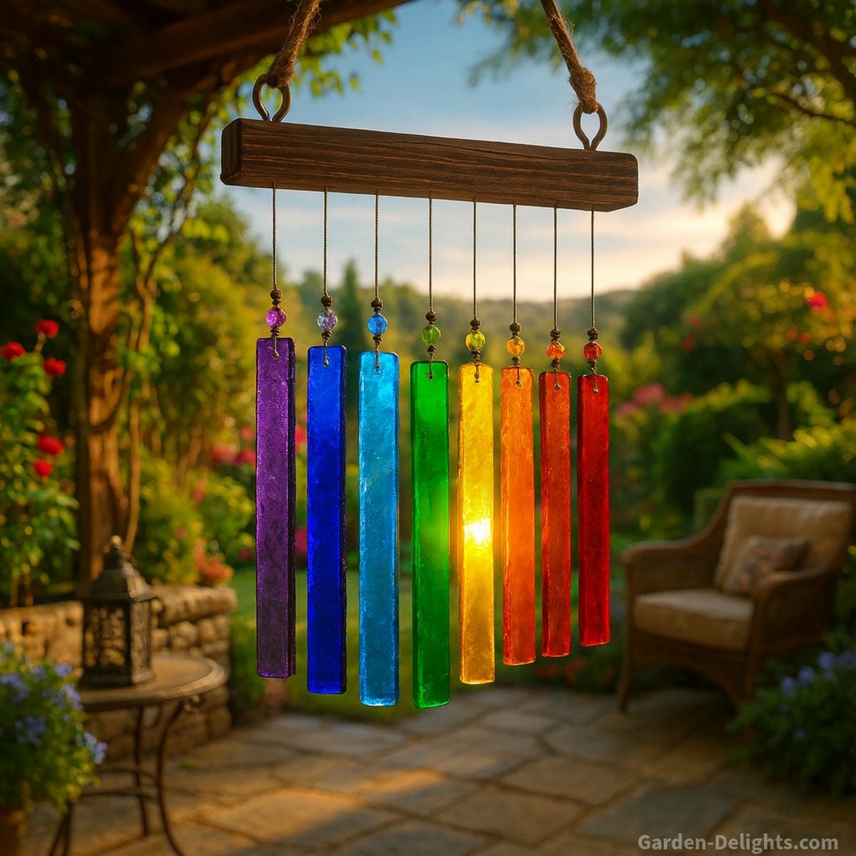 stained glass wind chimes feng shui color